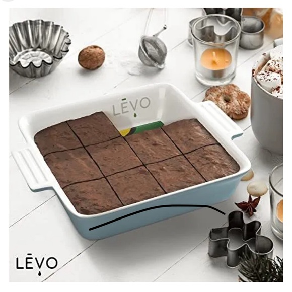 This is an 8 inch x 8” porcelain baking dish by Levo. It is new in the box - Picture 5 of 8